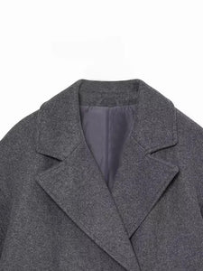 Manteau Vintage Femme Style Années 20 col gris