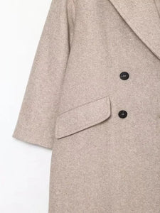 Manteau Vintage Femme Style Années 20 poche beige