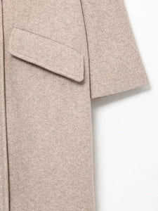 Manteau Vintage Femme Style Années 20 poche gauche beige