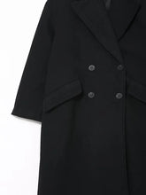 Charger l&#39;image dans la galerie, Manteau Vintage Femme Style Années 20 détail avant noir