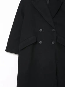 Manteau Vintage Femme Style Années 20 détail avant noir
